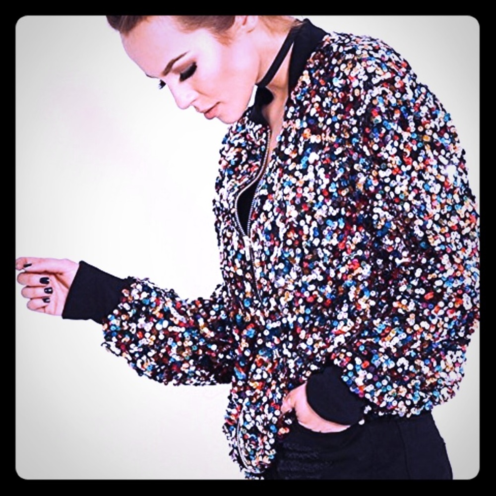 Sequin Bomber Jacket